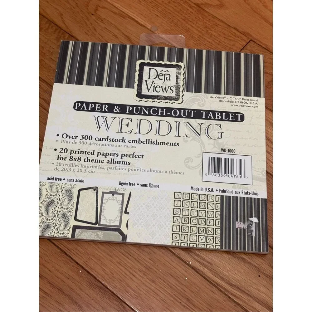 Déjà Views wedding-themed paper and punch-out card stock labels